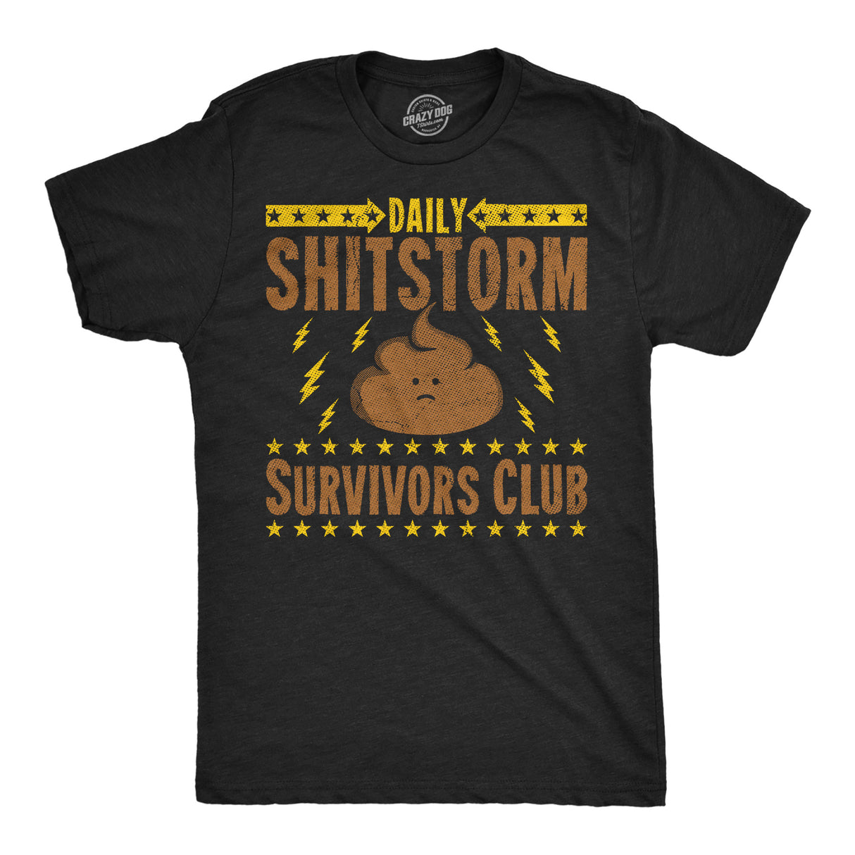 Mens Funny T Shirts Daily Shitstorm Survivors Club Sarcastic Graphic Novelty Tee for Men