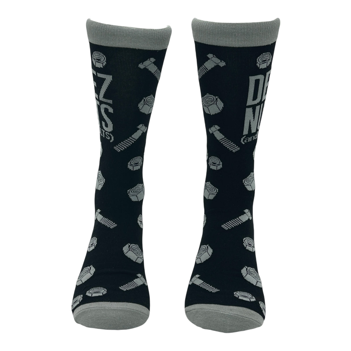 Men's Deez Nuts and Bolts Socks Funny Sarcastic Hardware Graphic Novelty Footwear for Men