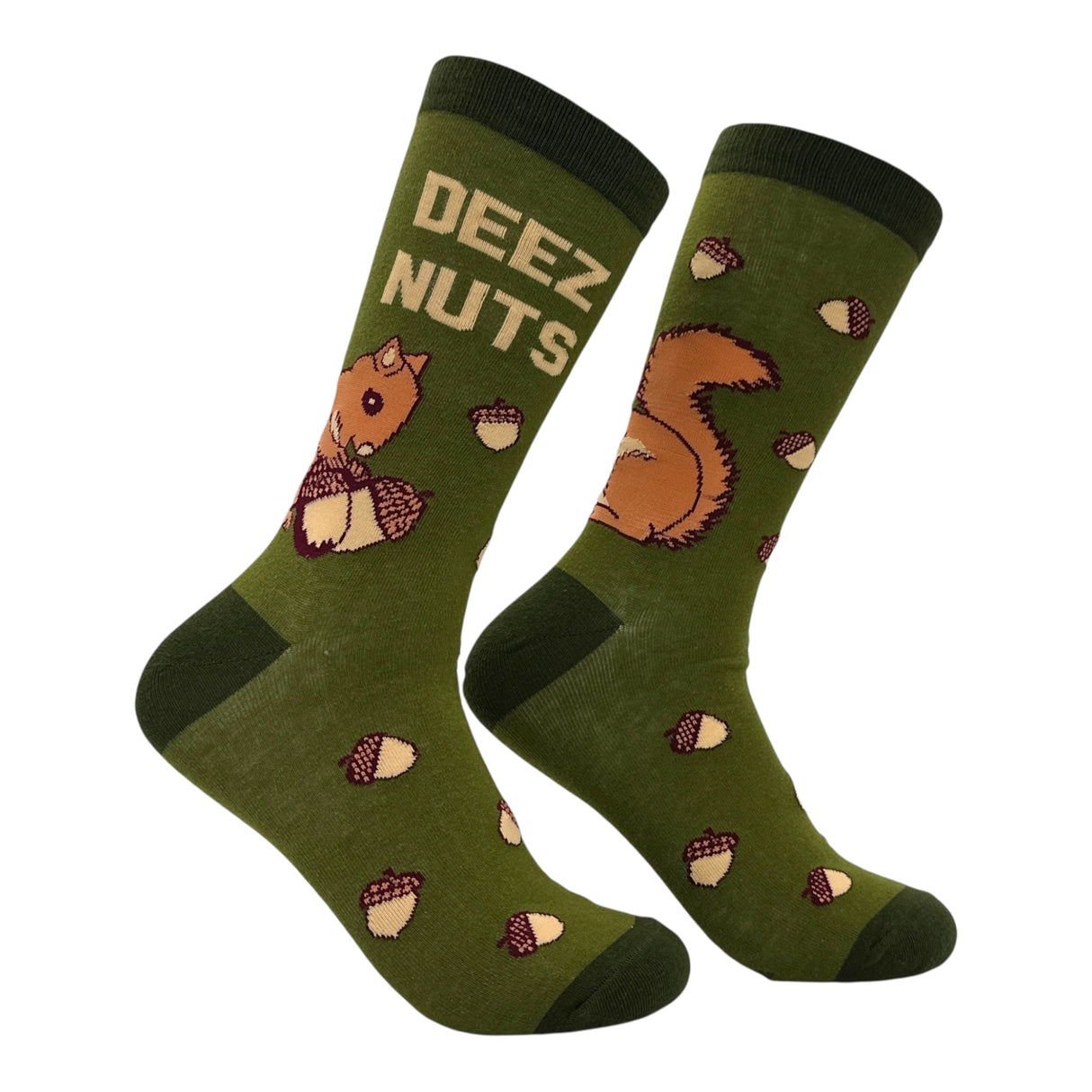 Men's Deez Nuts Socks Funny Sarcastic Squirrel Graphic Novelty Footwear for Men