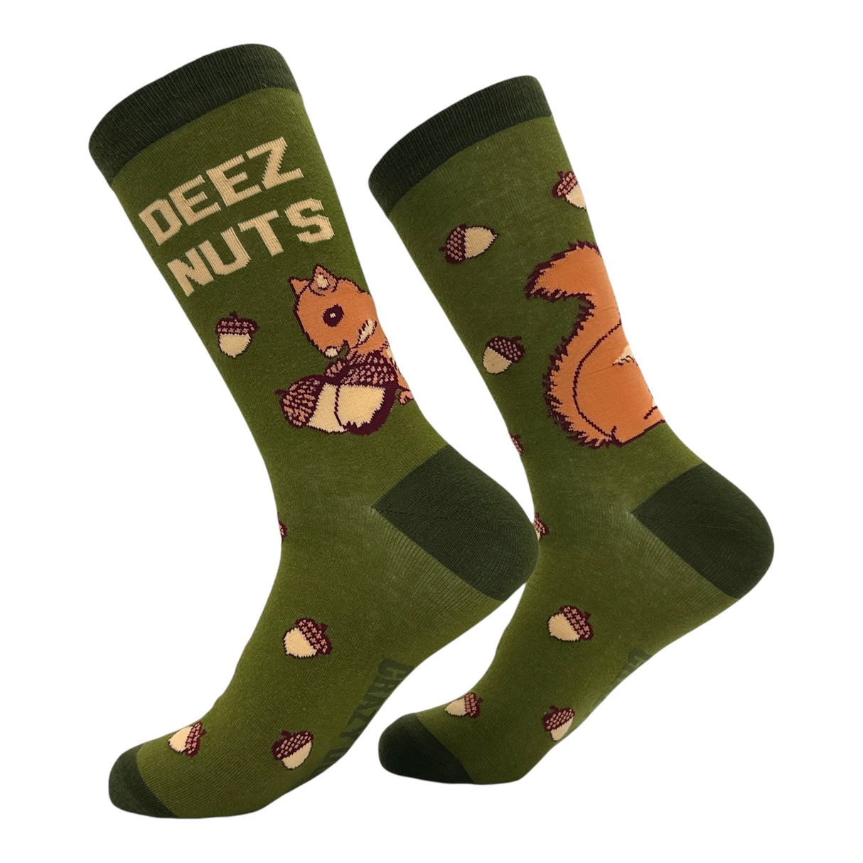 Men's Deez Nuts Socks Funny Sarcastic Squirrel Graphic Novelty Footwear for Men