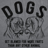 Mens Funny T Shirts Dogs Get Blamed for More Farts Than Any Other Animal Sarcastic Graphic Novelty Tee for Men