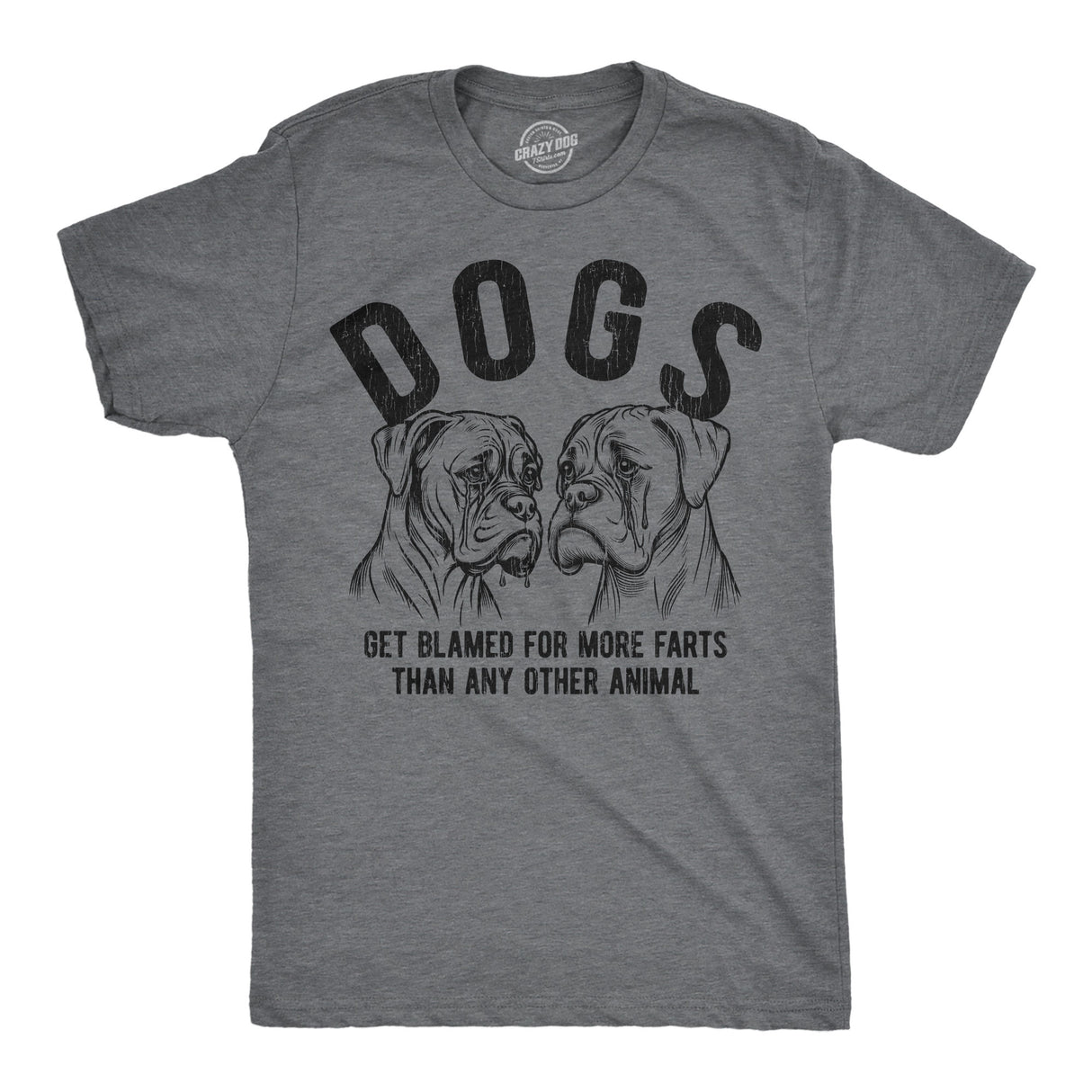 Mens Funny T Shirts Dogs Get Blamed for More Farts Than Any Other Animal Sarcastic Graphic Novelty Tee for Men