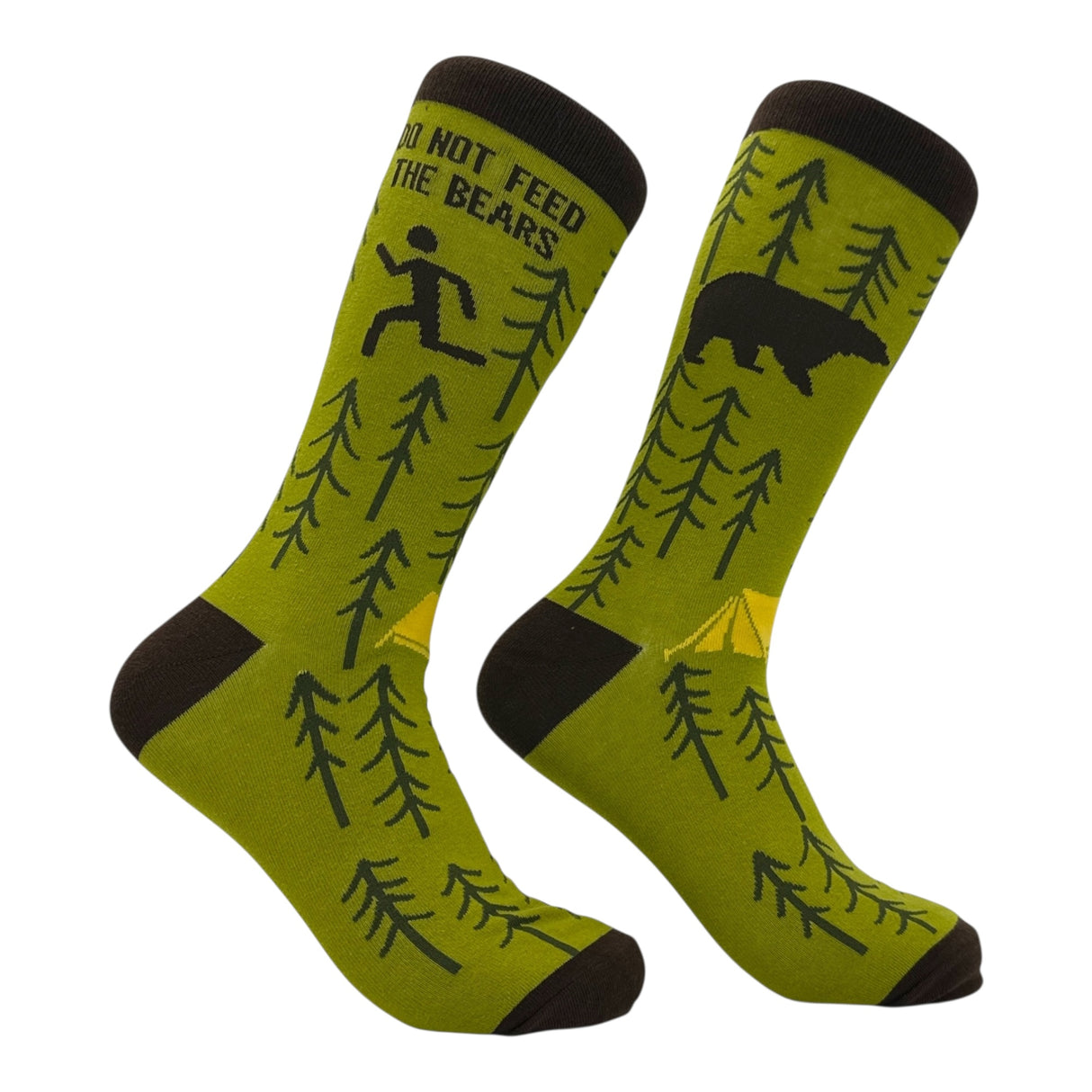 Men's Do Not Feed The Bears Socks Funny Sarcastic Camping Graphic Novelty Footwear for Men