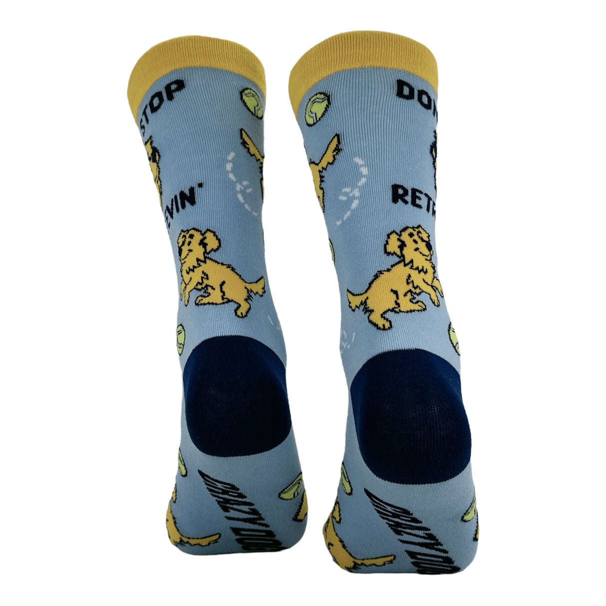 Women's Dont Stop Retrievin Socks Funny Sarcastic Golden Retriever Graphic Novelty Footwear for Ladies