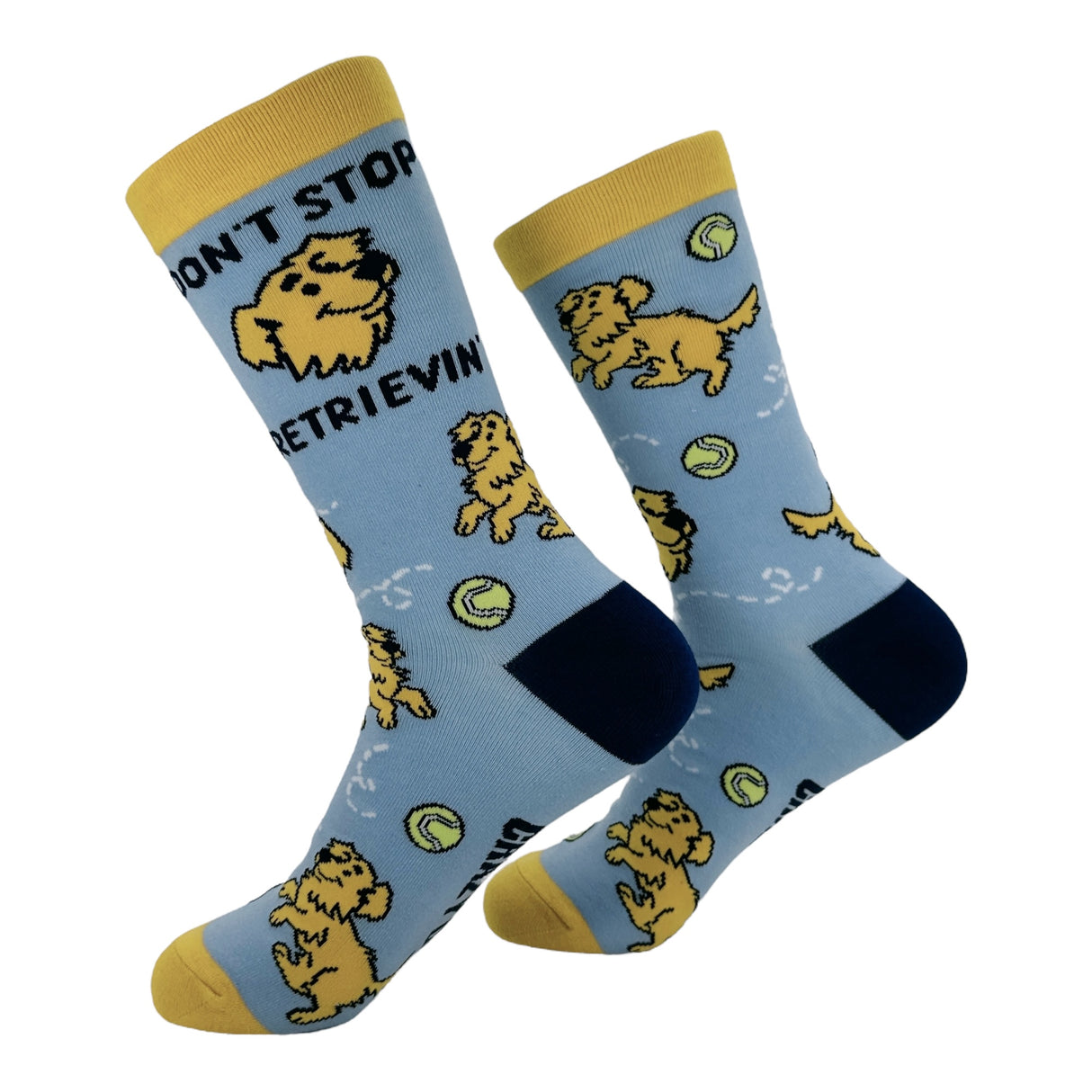 Women's Dont Stop Retrievin Socks Funny Sarcastic Golden Retriever Graphic Novelty Footwear for Ladies