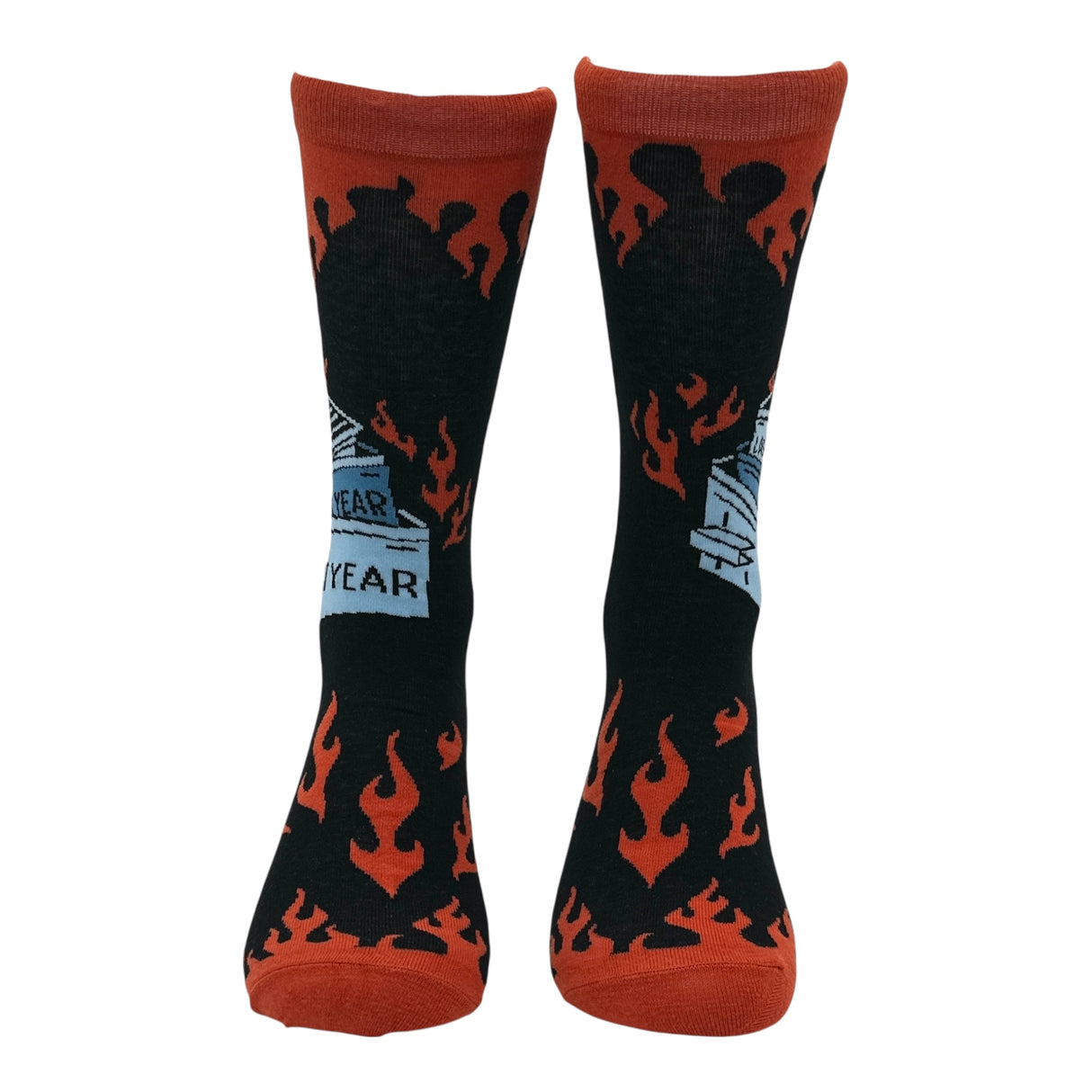 Men's Dumpster Fire Socks Funny Sarcastic Graphic Novelty Footwear for Men