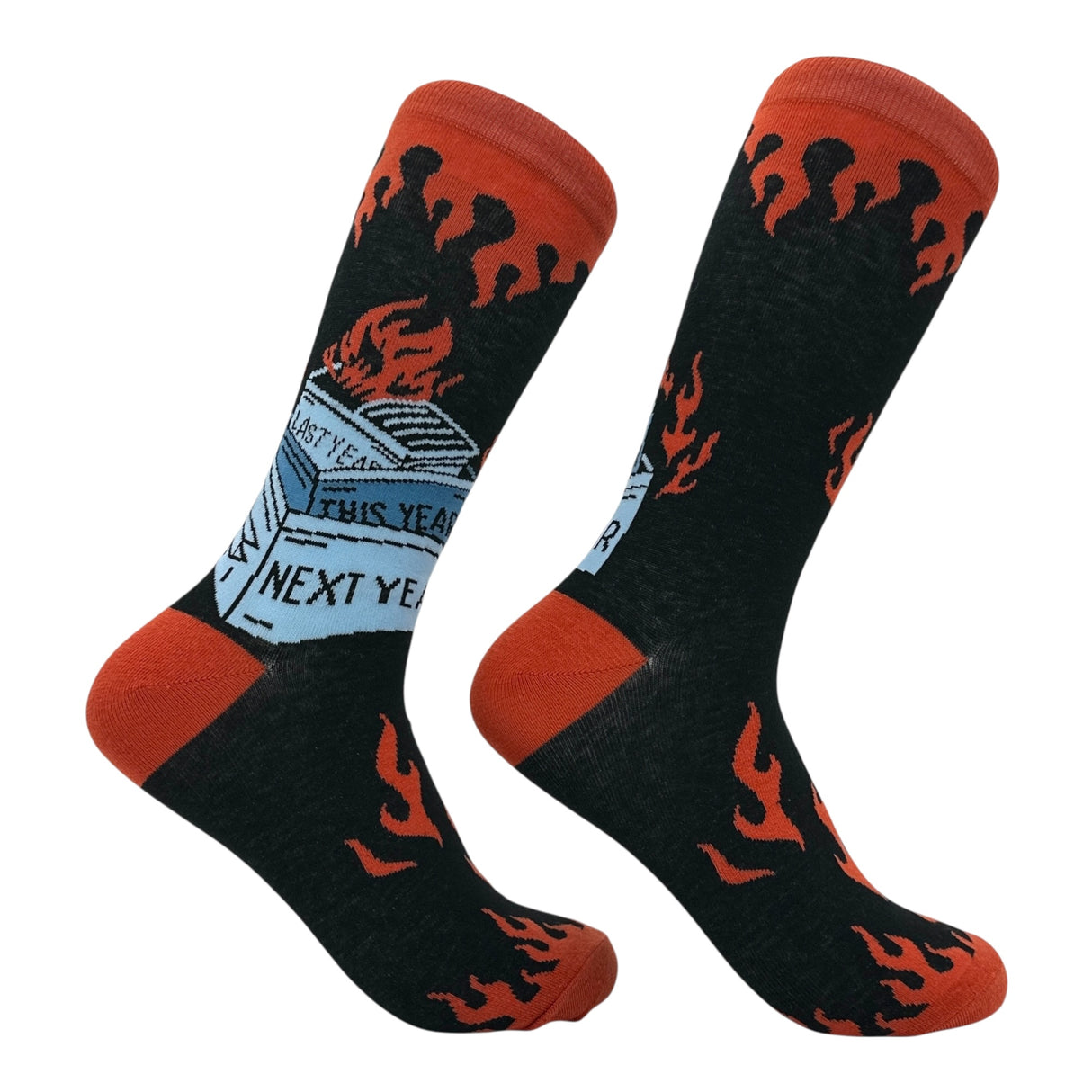 Men's Dumpster Fire Socks Funny Sarcastic Graphic Novelty Footwear for Men