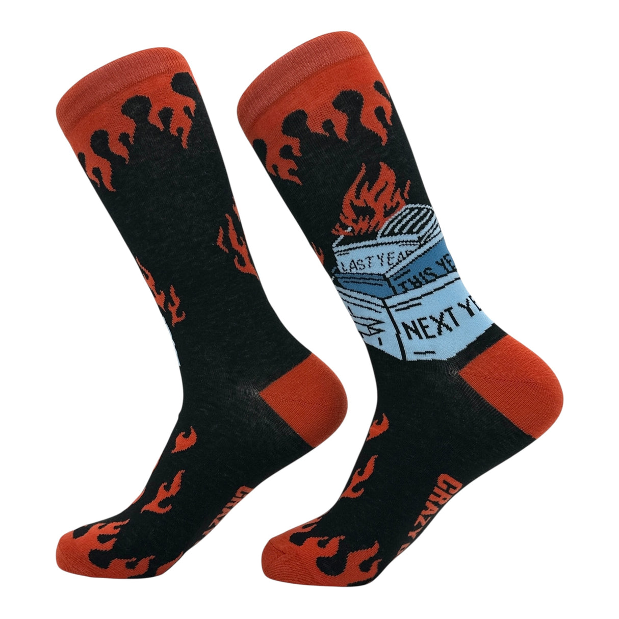 Men's Dumpster Fire Socks Funny Sarcastic Graphic Novelty Footwear for Men