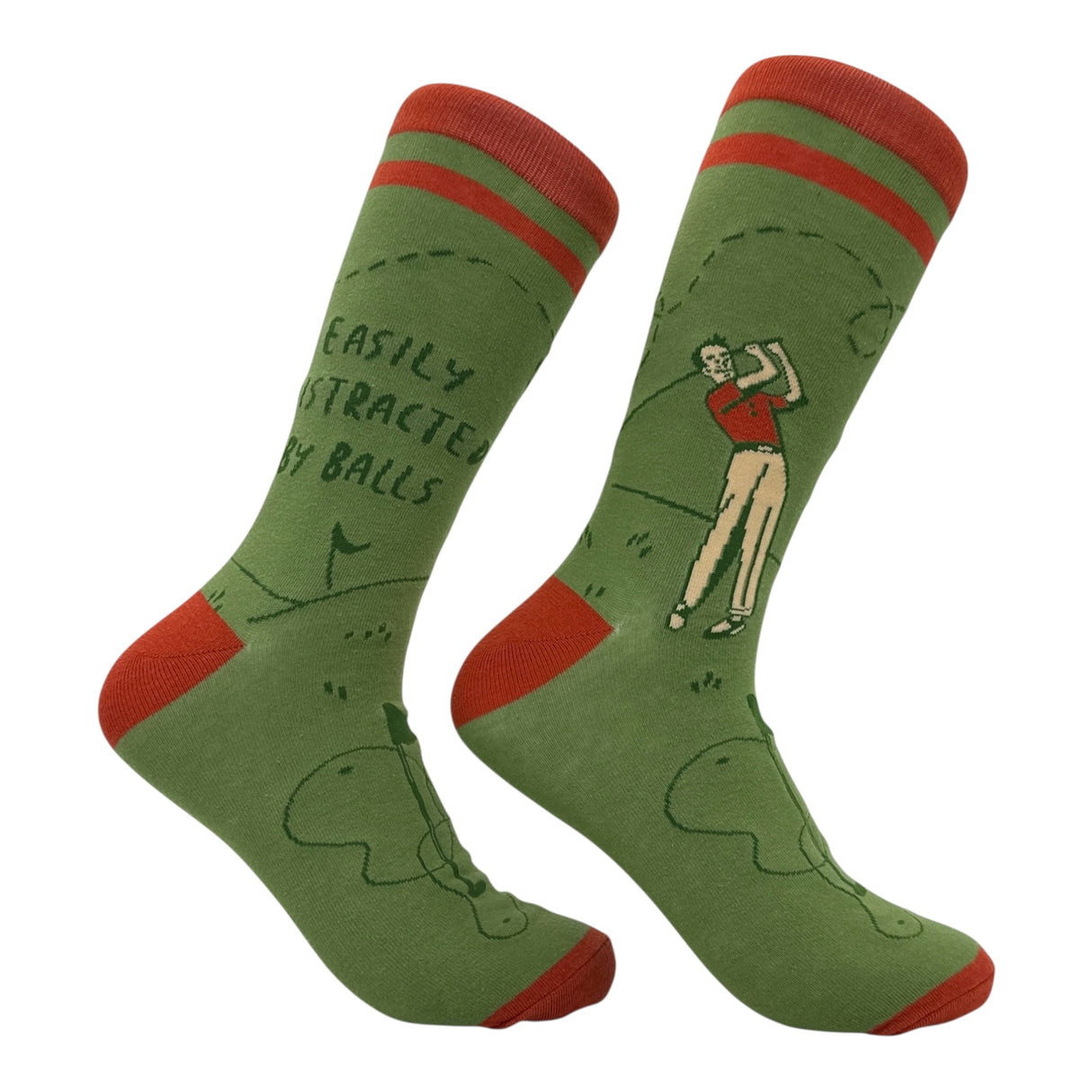 Funny Golf Socks for Men Vintage Sports Crews for Guys with Hilarious Jokes