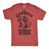 Mens Funny T Shirts Even Cowboys Get Tummy Aches Sarcastic Graphic Novelty Tee for Men