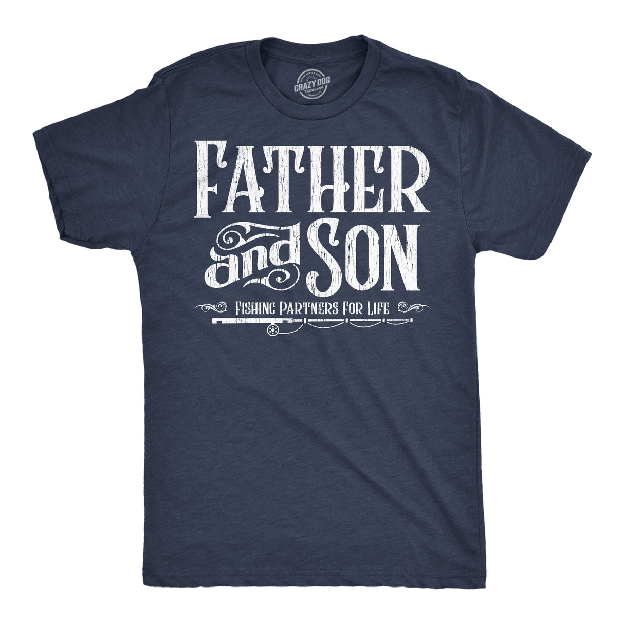 Mens Funny T Shirts Father and Son Fishing Partners for Life Sarcastic Fathers Day Graphic Tee for Men
