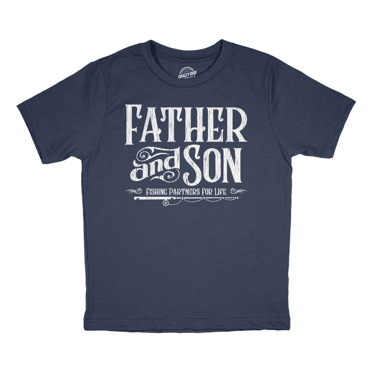Youth Funny T Shirts Father and Son Fishing Partners for Life Sarcastic Fathers Day Graphic Tee for Kids