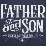 Youth Funny T Shirts Father and Son Hockey Partners for Life Sarcastic Fathers Day Graphic Tee for Kids
