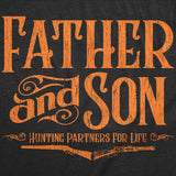Mens Funny T Shirts Father and Son Hunting Partners for Life Sarcastic Fathers Day Graphic Tee for Men
