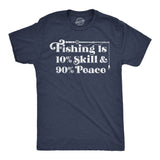 Mens Funny T Shirts Fishing Is 10 Percent Skill 90 Percent Peace Sarcastic Fisher Graphic Novelty Tees for Men