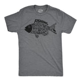 Mens Funny T Shirts Fish Made Of Text Sarcastic Fishing Graphic Novelty Tee for Men