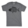 Mens Funny T Shirts Fish Made Of Text Sarcastic Fishing Graphic Novelty Tee for Men