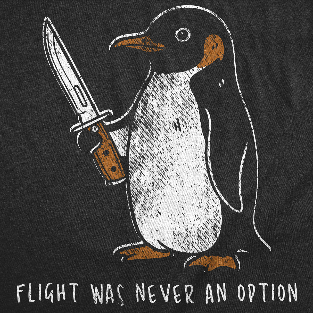 Mens Funny T Shirts Flight Was Never An Option Sarcastic Penguin Graphic Novelty Tee for Men