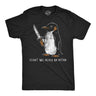 Mens Funny T Shirts Flight Was Never An Option Sarcastic Penguin Graphic Novelty Tee for Men