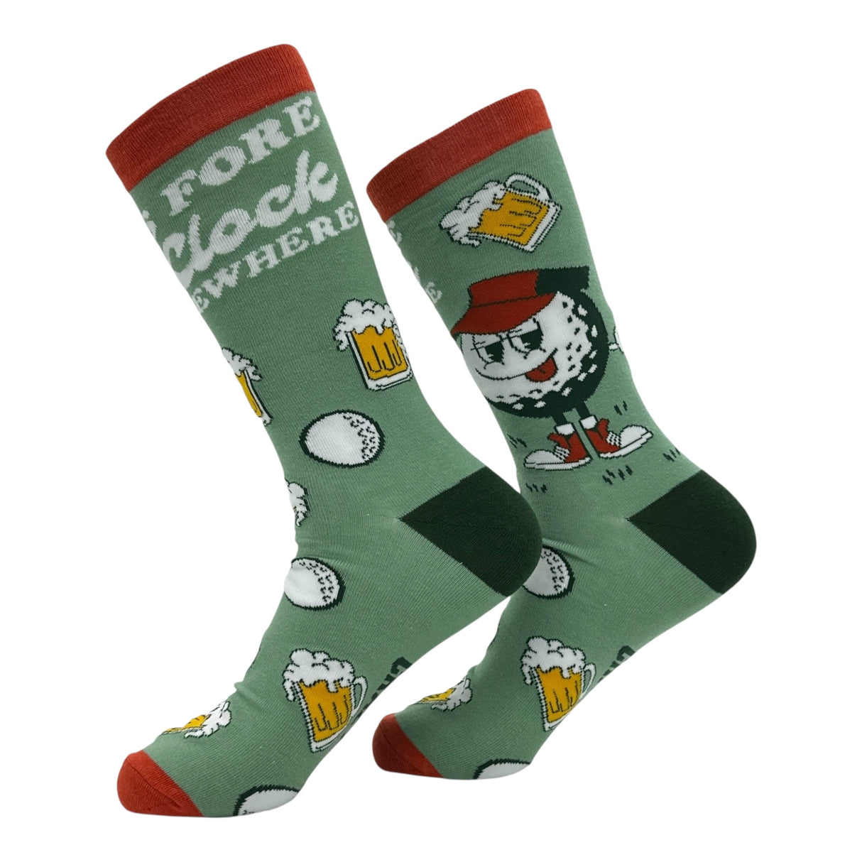Funny Golf Socks for Men Vintage Sports Crews for Guys with Hilarious Jokes
