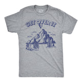Mens Funny T Shirts Get Over It Sarcastic Mountain Graphic Novelty Tee for Men