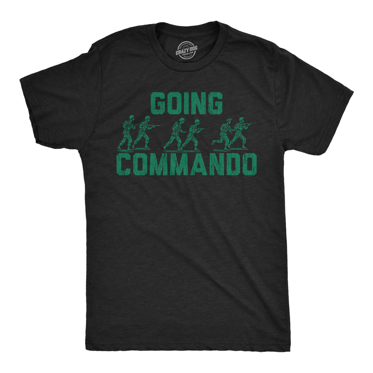 Mens Funny T Shirts Going Commando Sarcastic Army Man Graphic Novelty Tee for Men