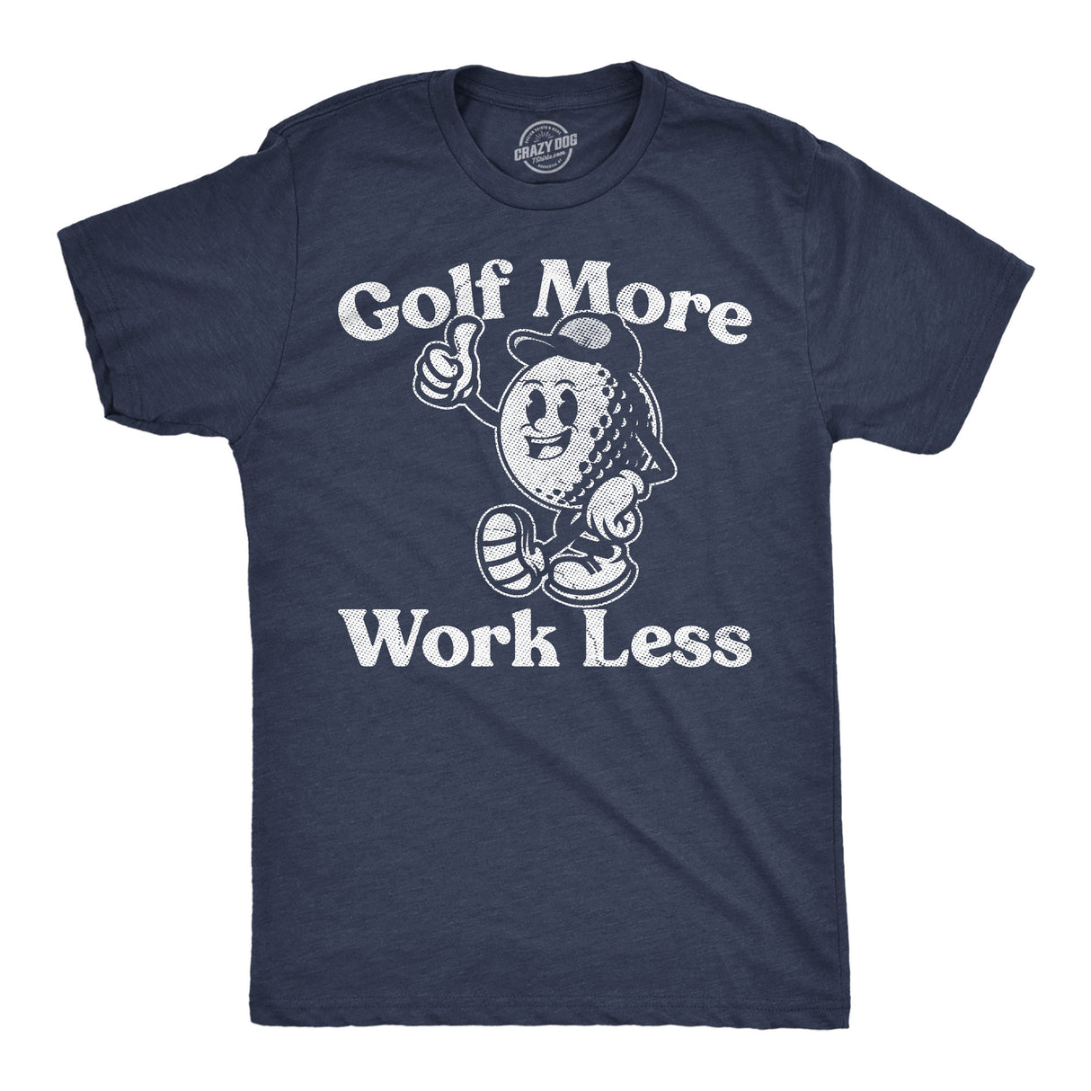 Mens Funny T Shirts Golf More Work Less Sarcastic Golfing Graphic Novelty Tee for Men