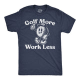 Mens Funny T Shirts Golf More Work Less Sarcastic Golfing Graphic Novelty Tee for Men
