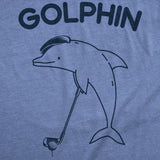 Mens Funny T Shirts Golphin Sarcastic Golfing Dolphin Graphic Novelty Tee for Men