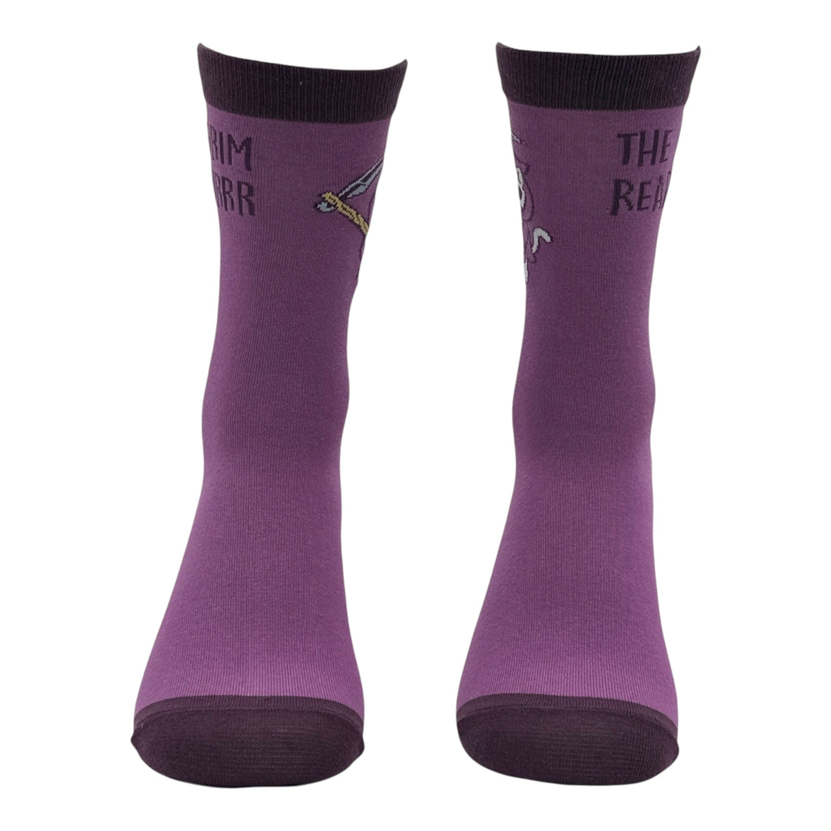 Women's The Grim Reapurrr Socks Funny Sarcastic Kitten Graphic Novelty Footwear for Ladies