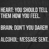 Womens Funny T Shirts Heart Brain Alcohol Sarcastic Drinking Graphic Novelty Tee for Ladies