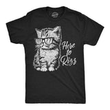 Mens Funny T Shirts Here to Rizz Sarcastic Kitten Graphic Novelty Tee for Men