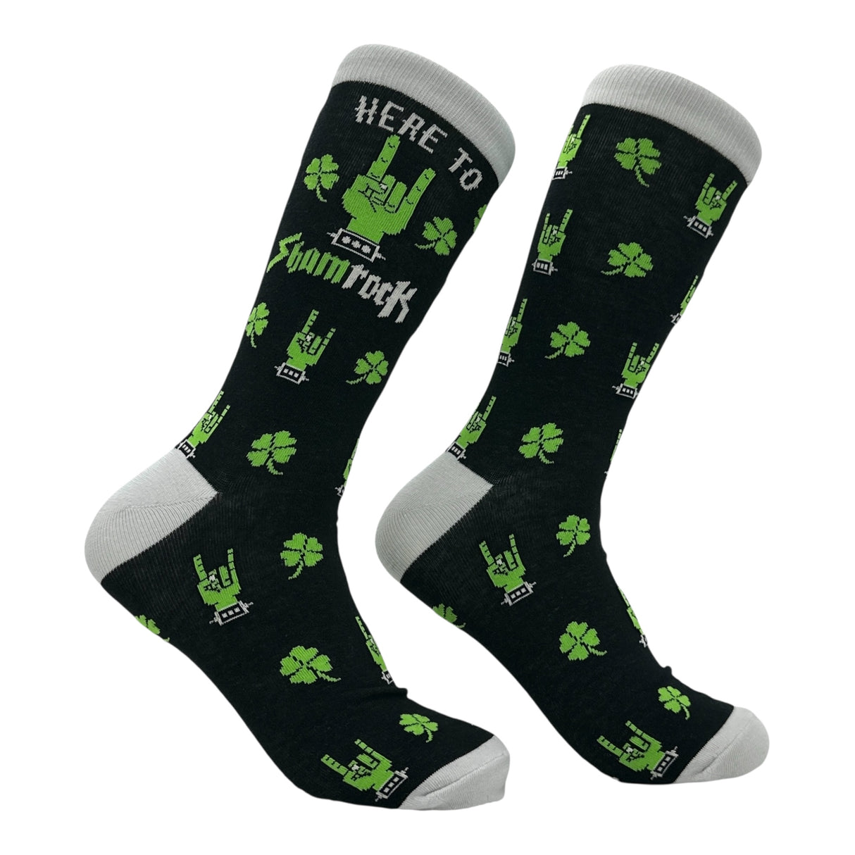 Men's Here to Shamrock Socks Funny Sarcastic St Patricks Day Graphic Novelty Footwear for Men
