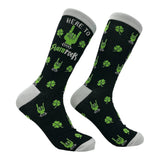 Men's Here to Shamrock Socks Funny Sarcastic St Patricks Day Graphic Novelty Footwear for Men