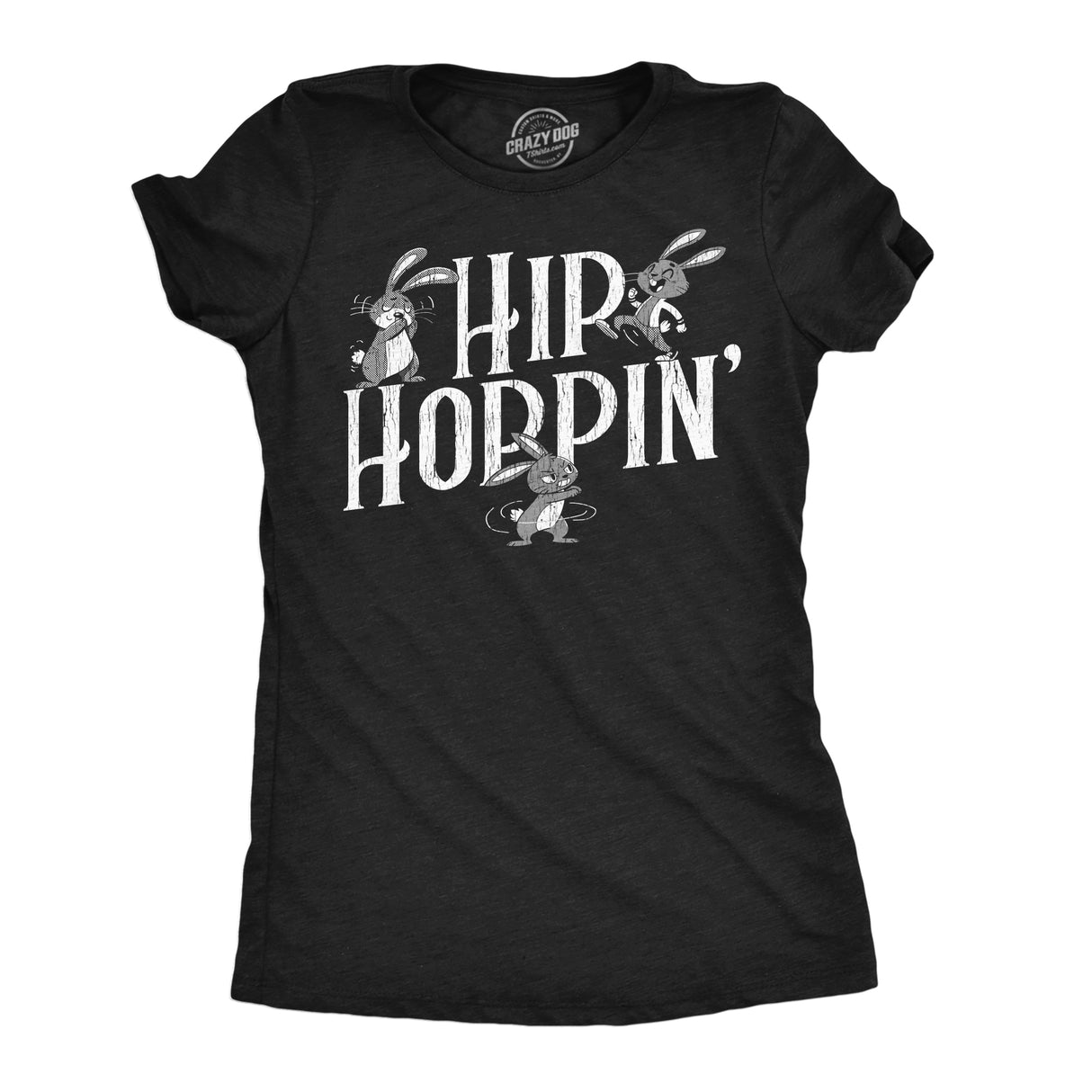 Womens Funny T Shirts Hip Hoppin Sarcastic Danicing Bunny Graphic Novelty Tee for Ladies