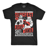 Mens Funny T Shirts Holy Holiday Slugfest Sarcastic Christmas Boxing Match Flyer Graphic Tee for Men