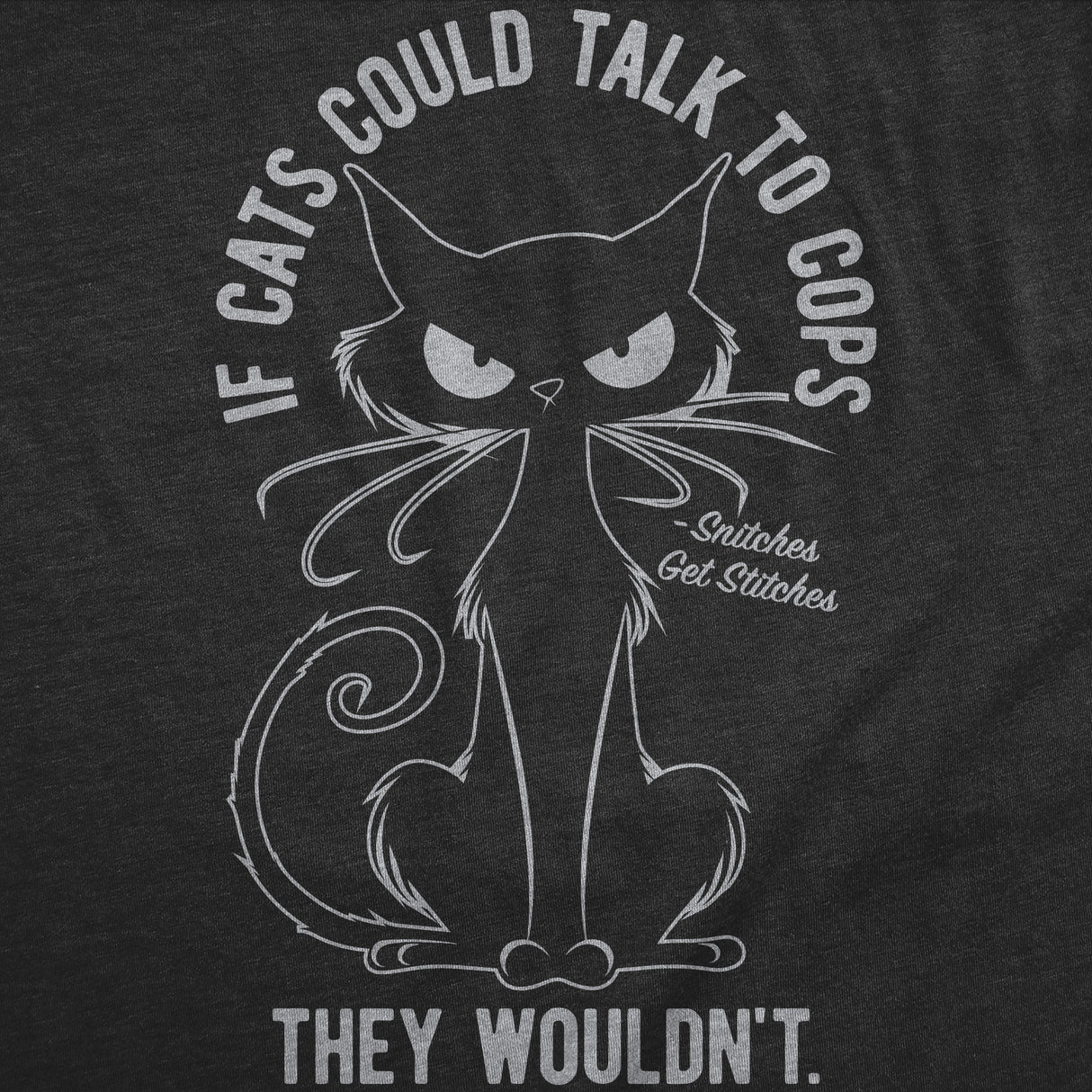 Womens Funny T Shirts If Cats Could Talk to Cops They Wouldnt Sarcastic Kitten Graphic Novelty Tee for Ladies
