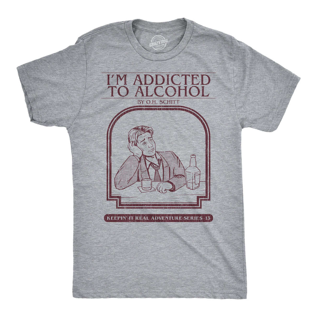 Mens Funny T Shirts Im Addicted to Alcohol Book Sarcastic Graphic Novelty Tee for Men