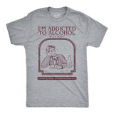 Mens Funny T Shirts Im Addicted to Alcohol Book Sarcastic Graphic Novelty Tee for Men