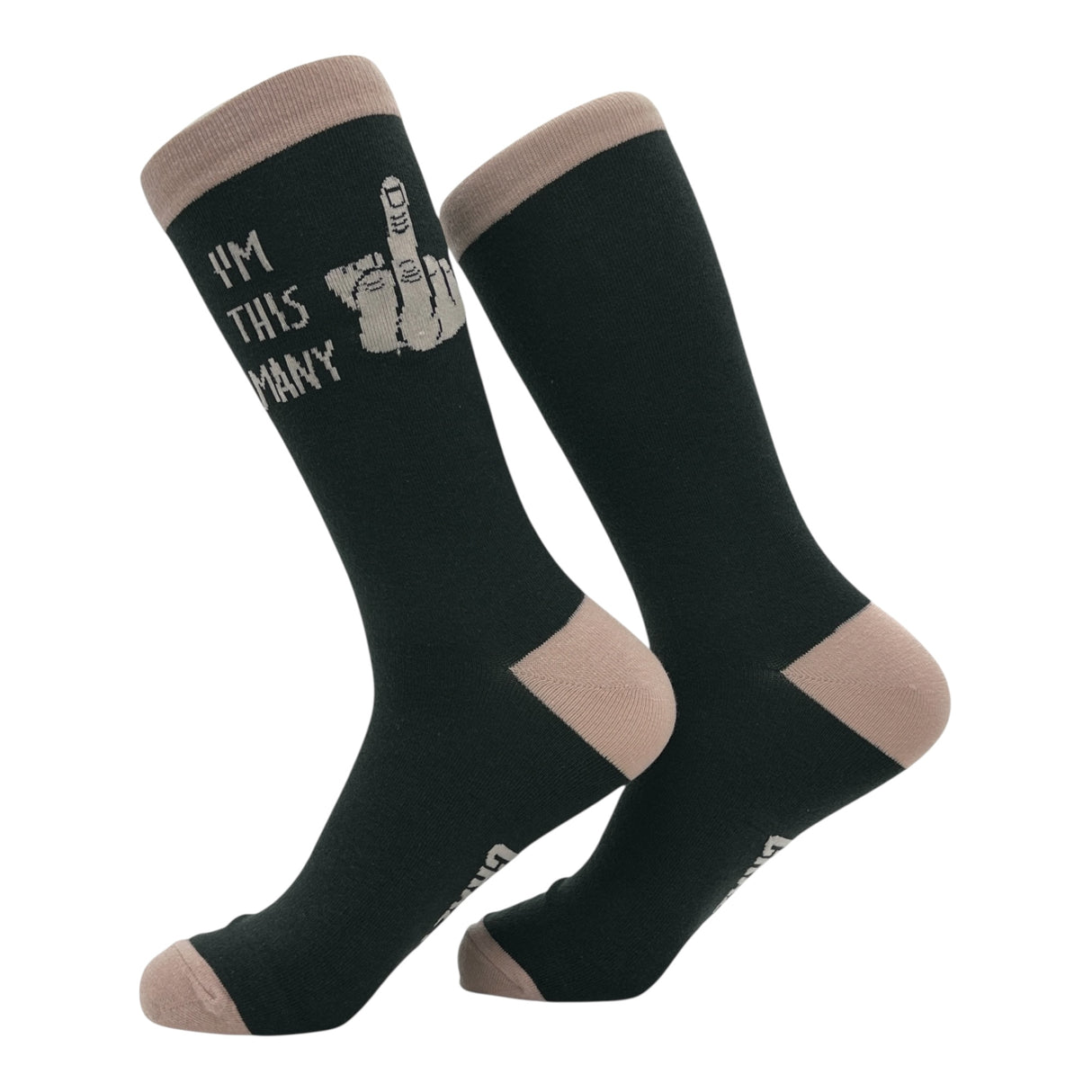 Men's Im This Many Socks Funny Sarcastic Middle Finger Graphic Novelty Footwear for Men