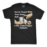 Mens Funny T Shirts Get In Touch With Your Inner Self Sarcastic Toilet Paper Graphic Novelty Tee for Men