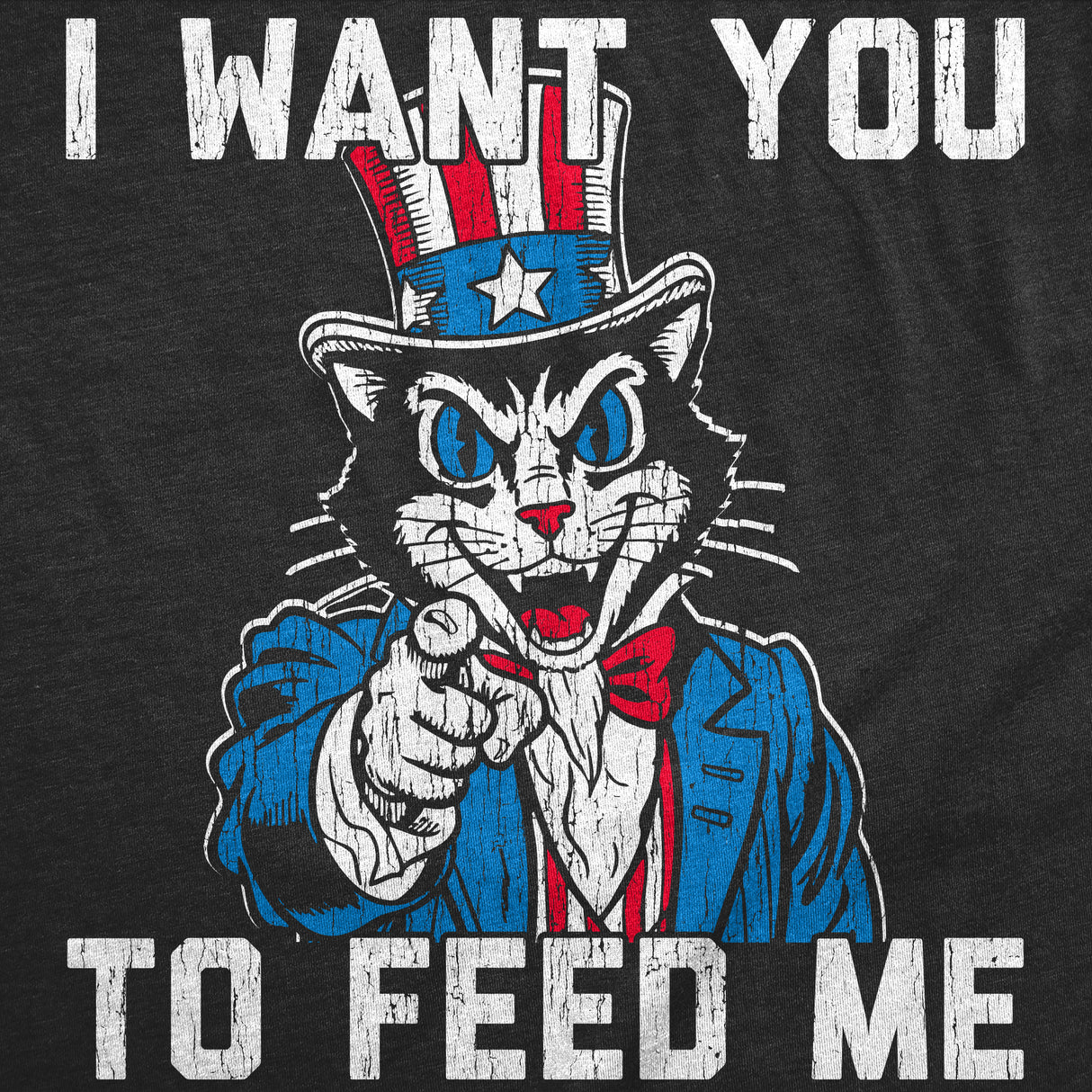 Womens Funny T Shirts I Want You to Feed Me Sarcastic Fourth Of July Graphic Novelty Cat Tee for Ladies