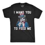 Mens Funny T Shirts I Want You to Feed Me Sarcastic Fourth Of July Graphic Novelty Cat Tee for Men