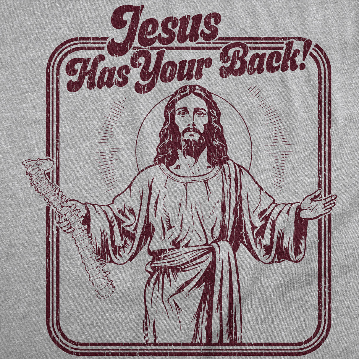 Mens Funny T Shirts Jesus Has Your Back Sarcastic Religious Joke Graphic Novelty Tee for Men