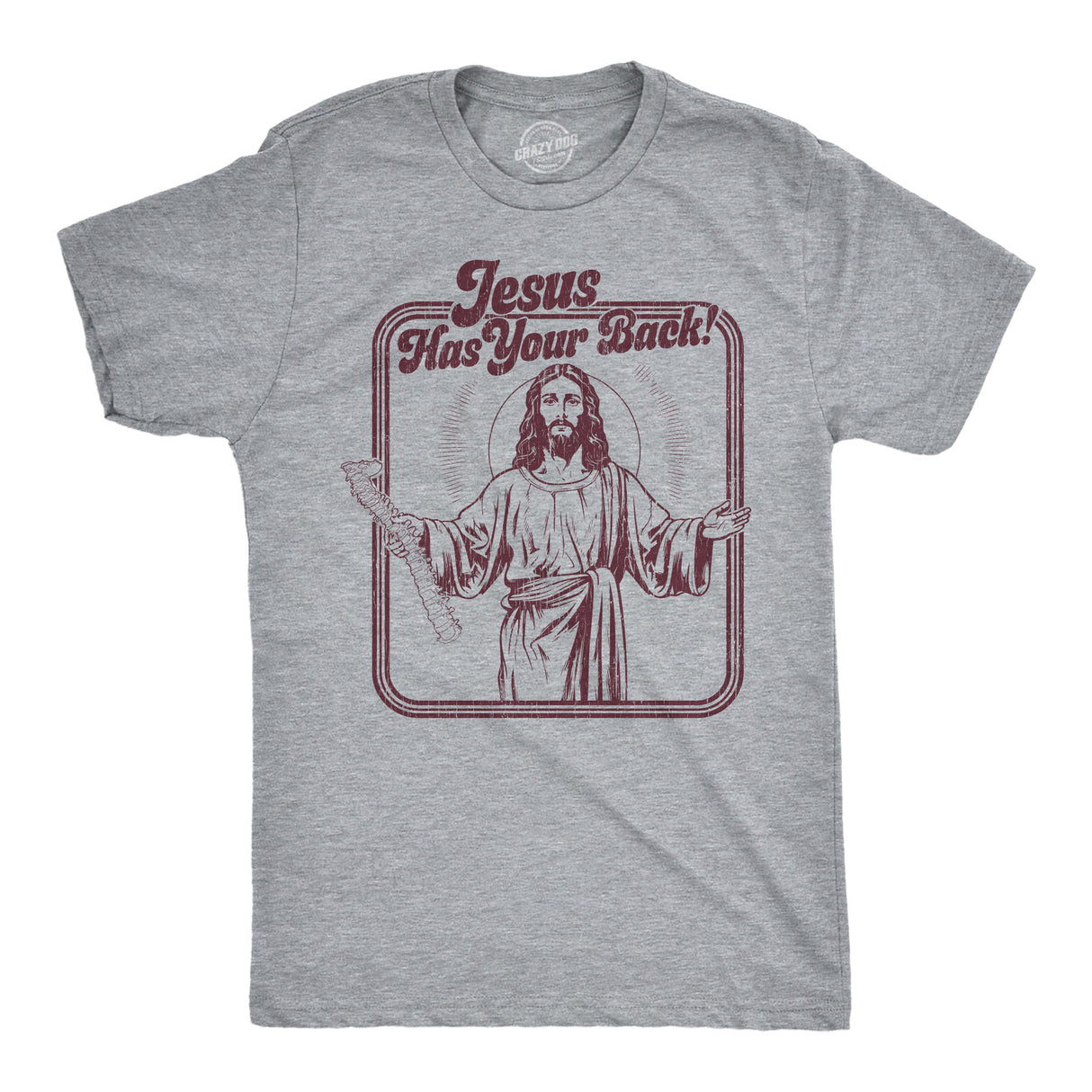 Mens Funny T Shirts Jesus Has Your Back Sarcastic Religious Joke Graphic Novelty Tee for Men