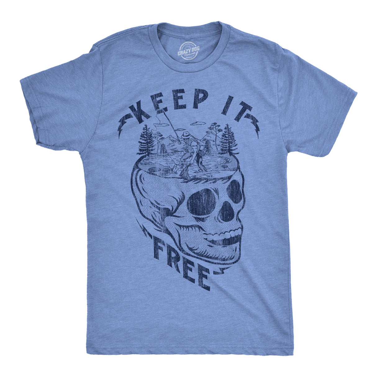 Mens Funny T Shirts Keep It Free Sarcastic Camping Graphic Novelty Tee for Men