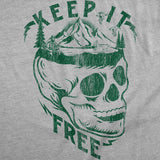 Mens Funny T Shirts Keep It Free Sarcastic Camping Graphic Novelty Tee for Men