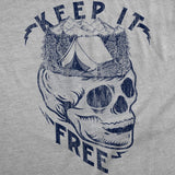 Mens Funny T Shirts Keep It Free Sarcastic Camping Graphic Novelty Tee for Men