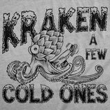 Mens Funny T Shirts Kraken A Few Cold Ones Sarcastic Drinking Graphic Novelty Tee for Men