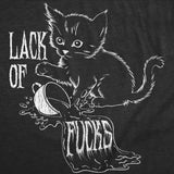 Mens Funny T Shirts Lack Of Fucks Sarcastic Kitten Graphic Novelty Tee for Men